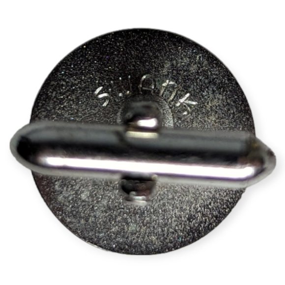 Swank Silver Tone Circle Cuff Links - Picture 4 of 7